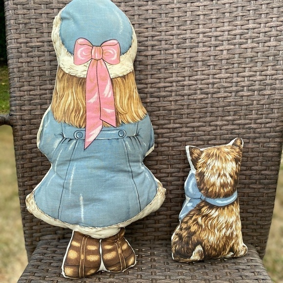 SARAH & Remy Vintage Doll Or Pillow Handmade Girl Doll With Dog - Picture 6 of 9